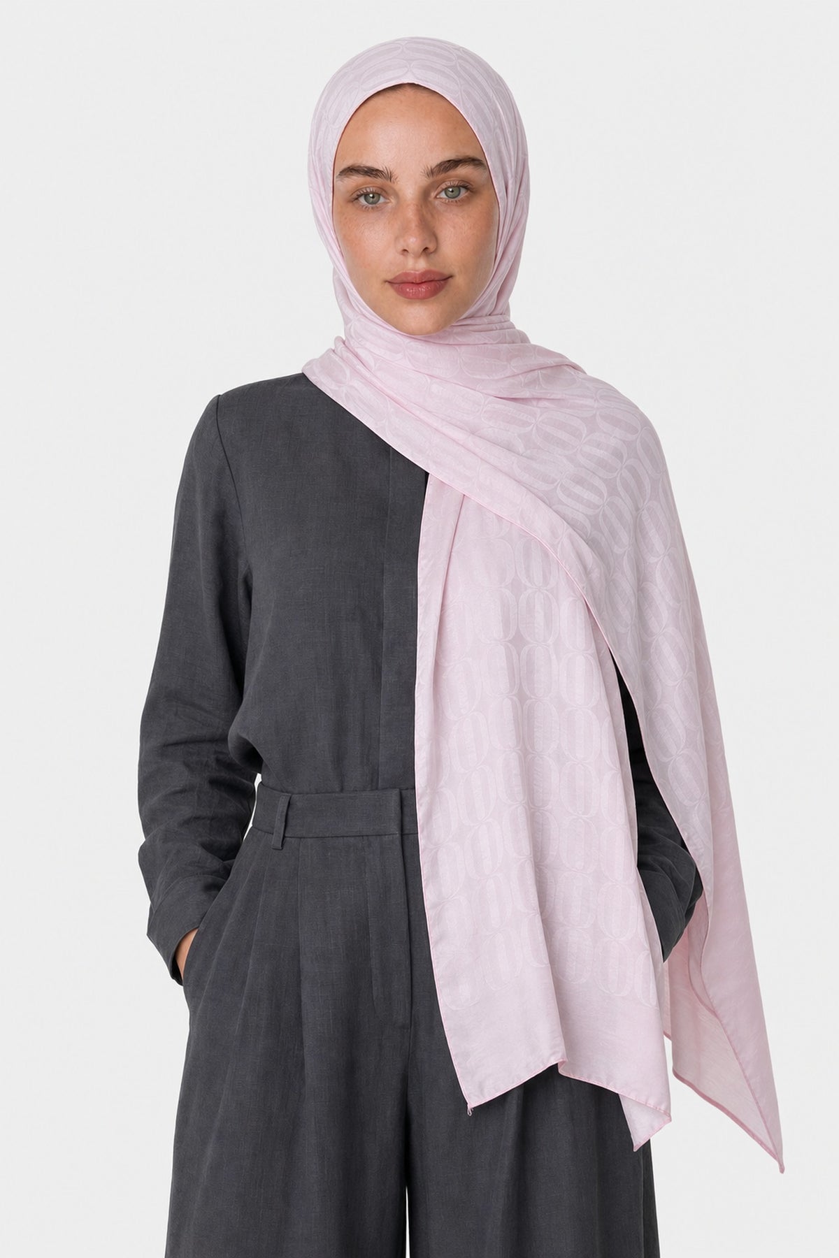 Dune Desen Ayrobin Jakar Şal - Pembe