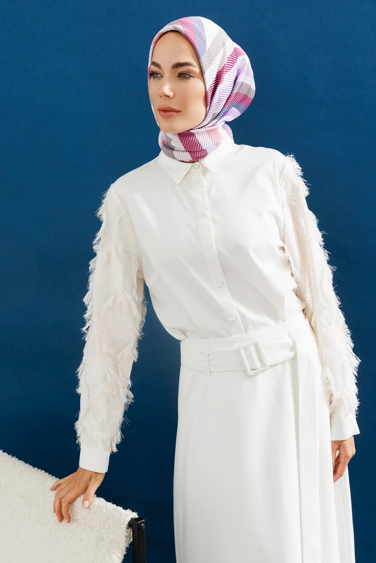 Akra Desen Pilise Eşarp - Leylak