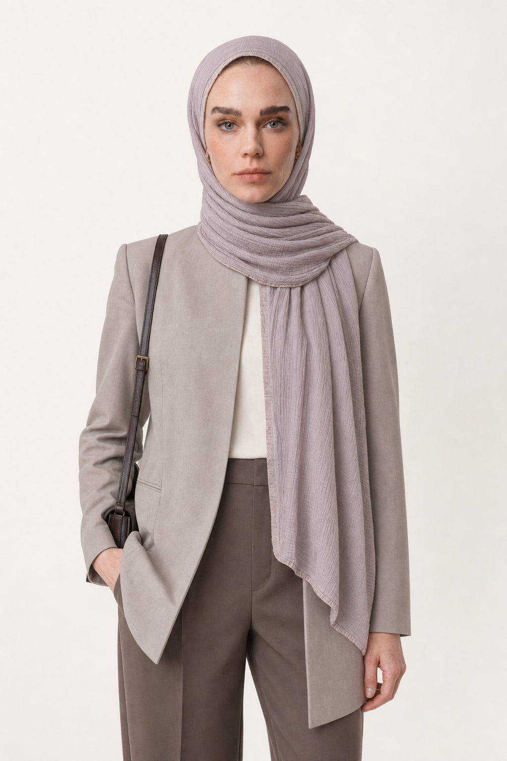 Müslin Şal - Pudra