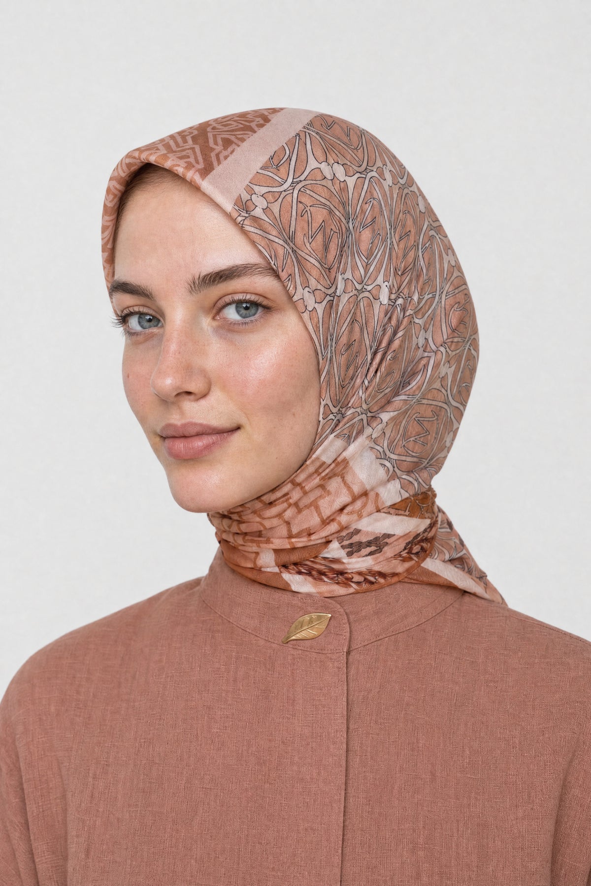 Heritage Desen Organik Eşarp - Somon
