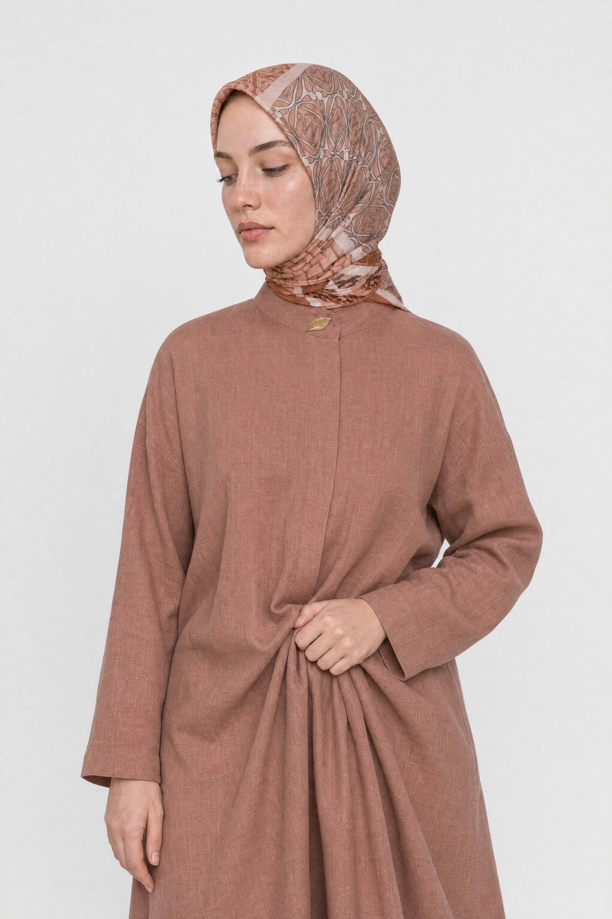 Heritage Desen Organik Eşarp - Somon
