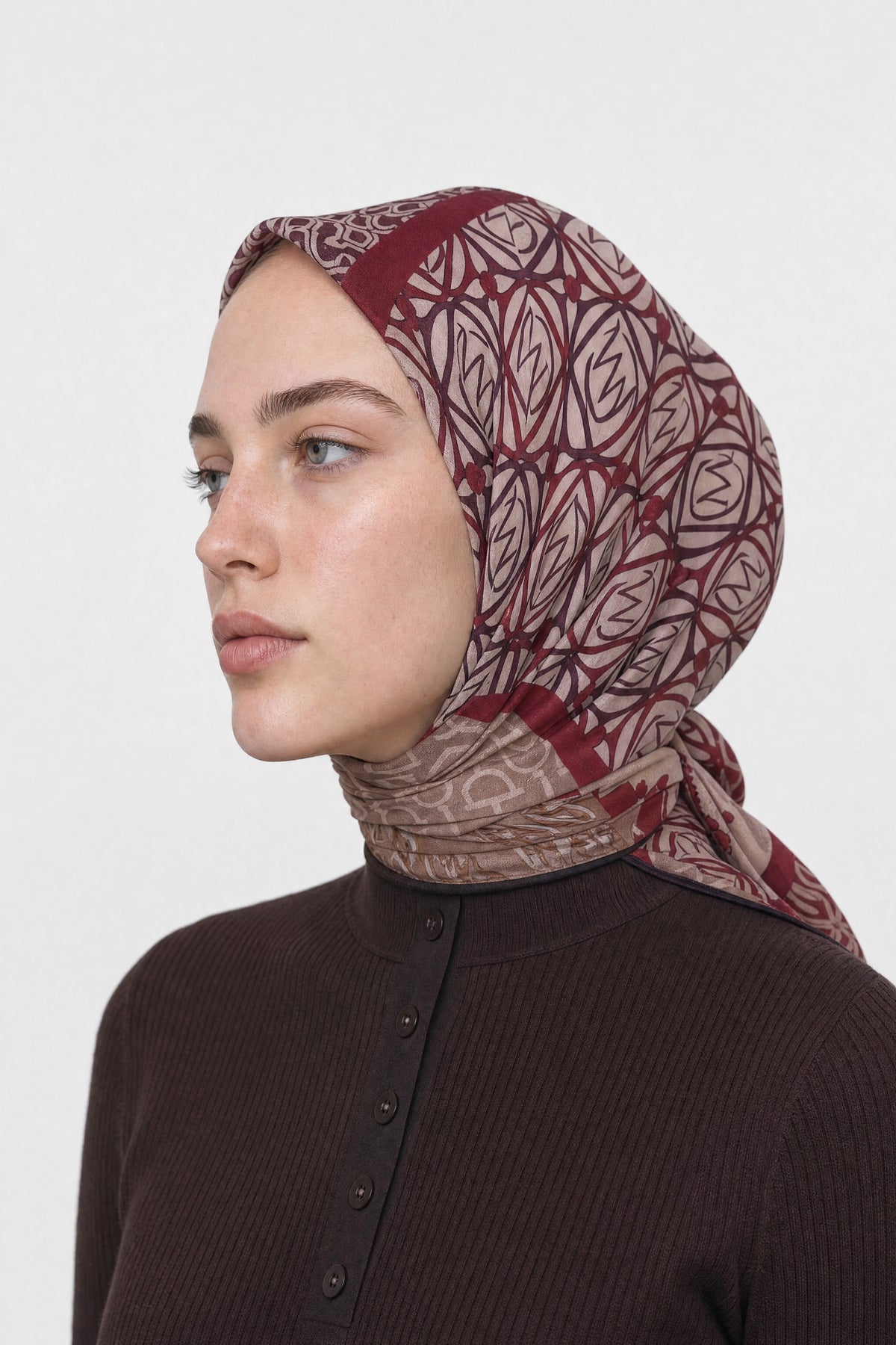 Heritage Desen Organik Eşarp - Mor