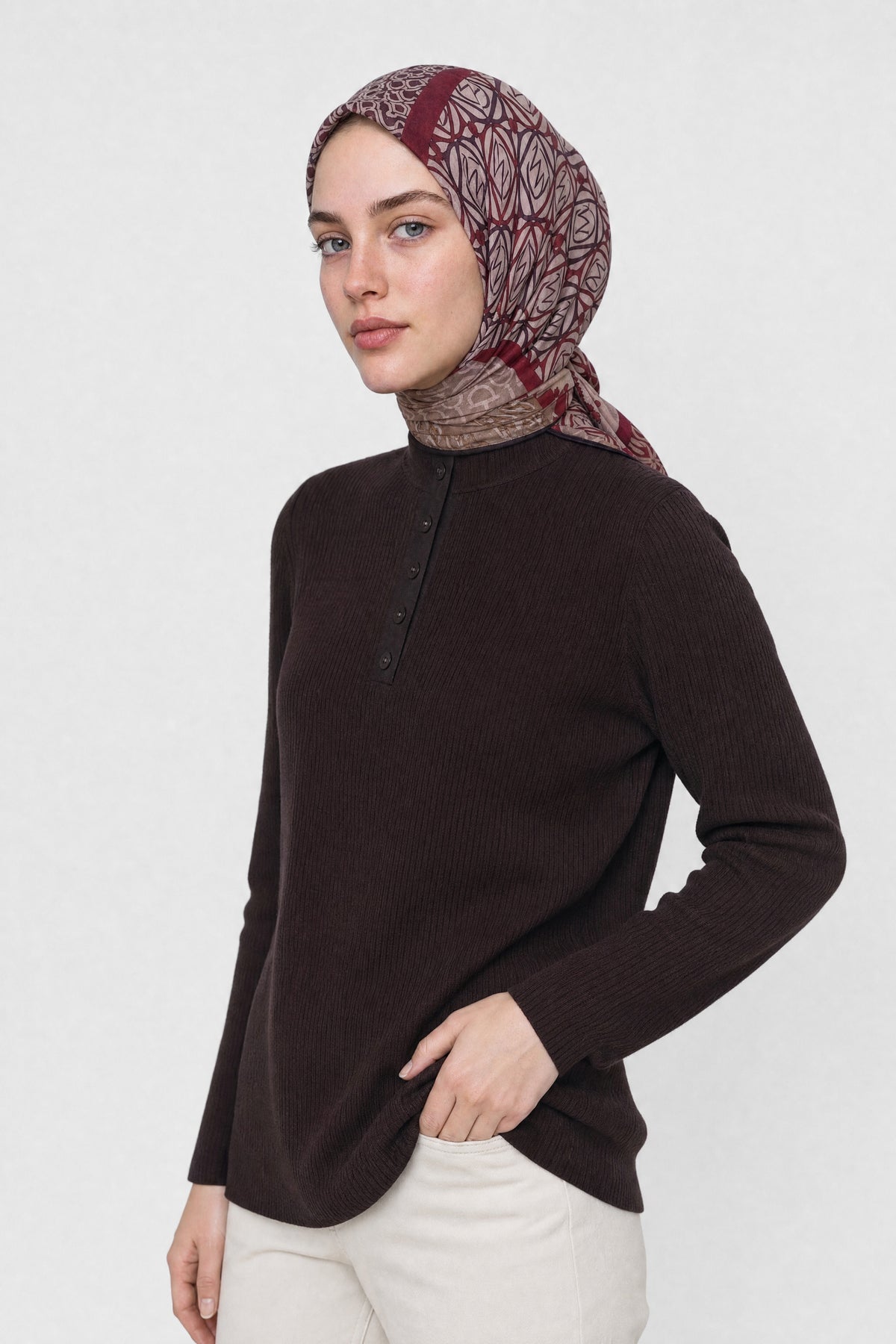 Heritage Desen Organik Eşarp - Mor