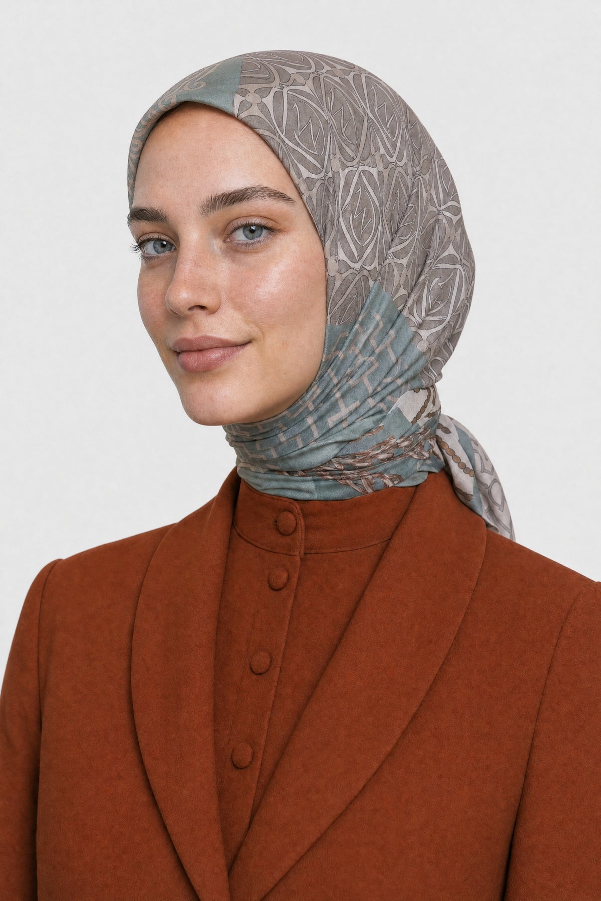 Heritage Desen Organik Eşarp - Haki