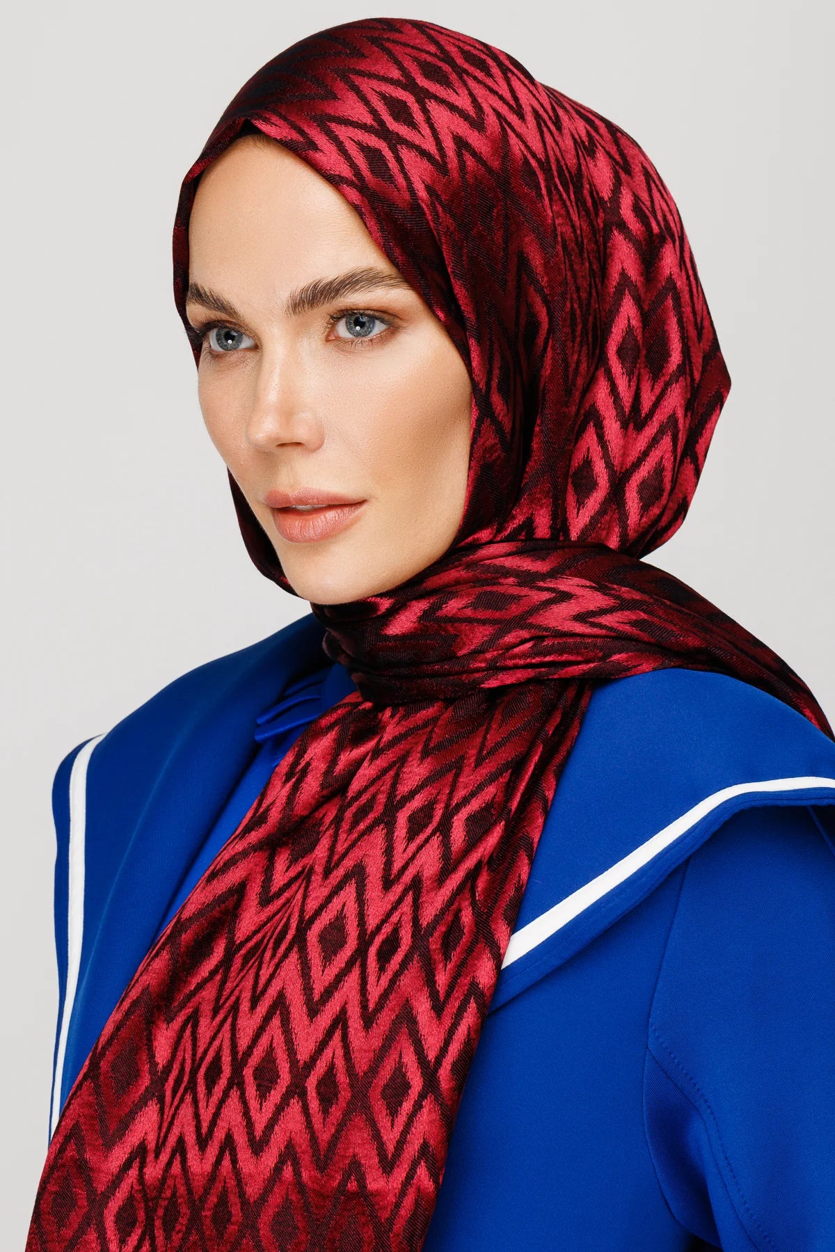 Karo Desen Parlak Jakar Şal