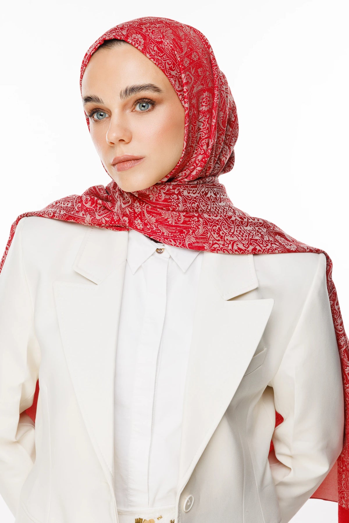 Henna Desen Çift Taraflı Şal