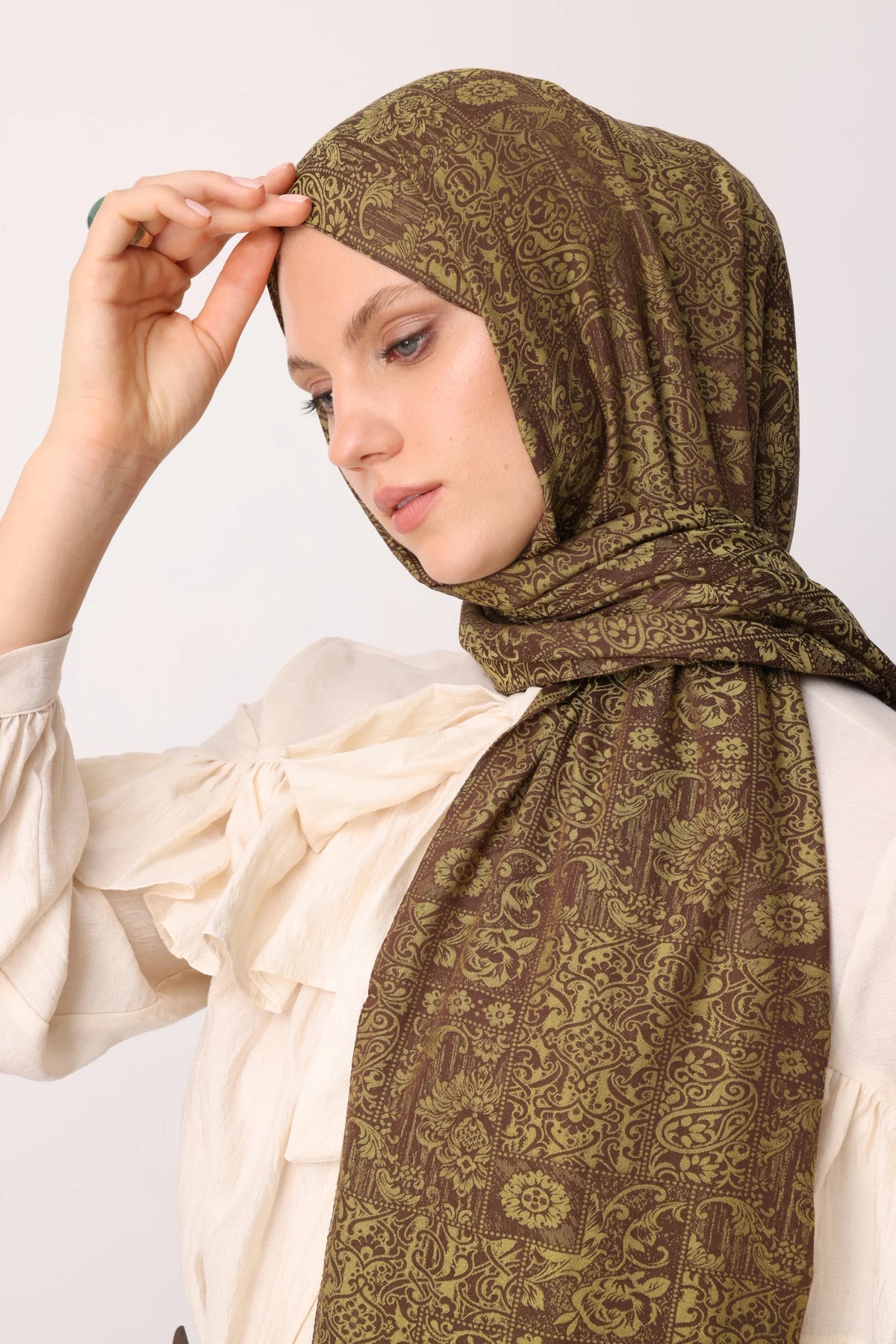 Henna Desen Çift Taraflı Şal