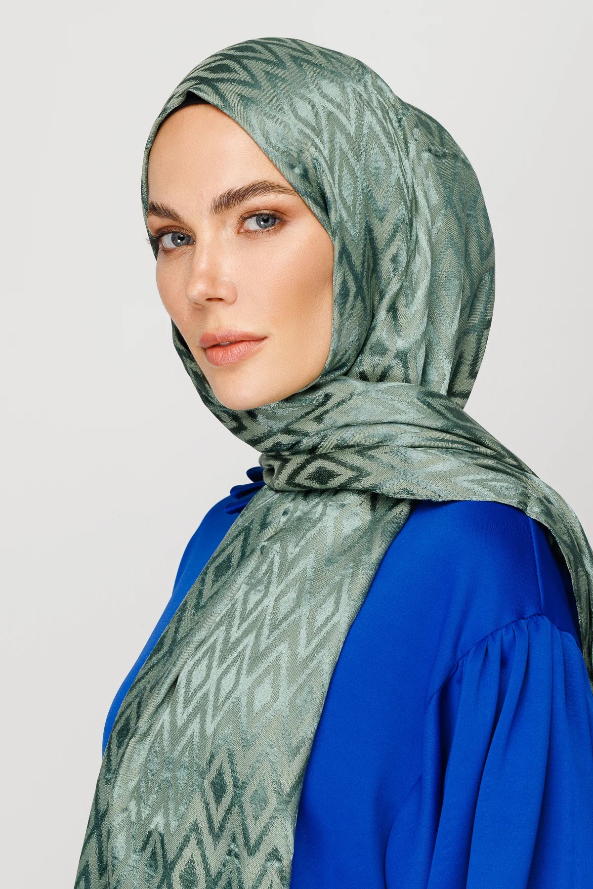 Karo Desen Parlak Jakar Şal