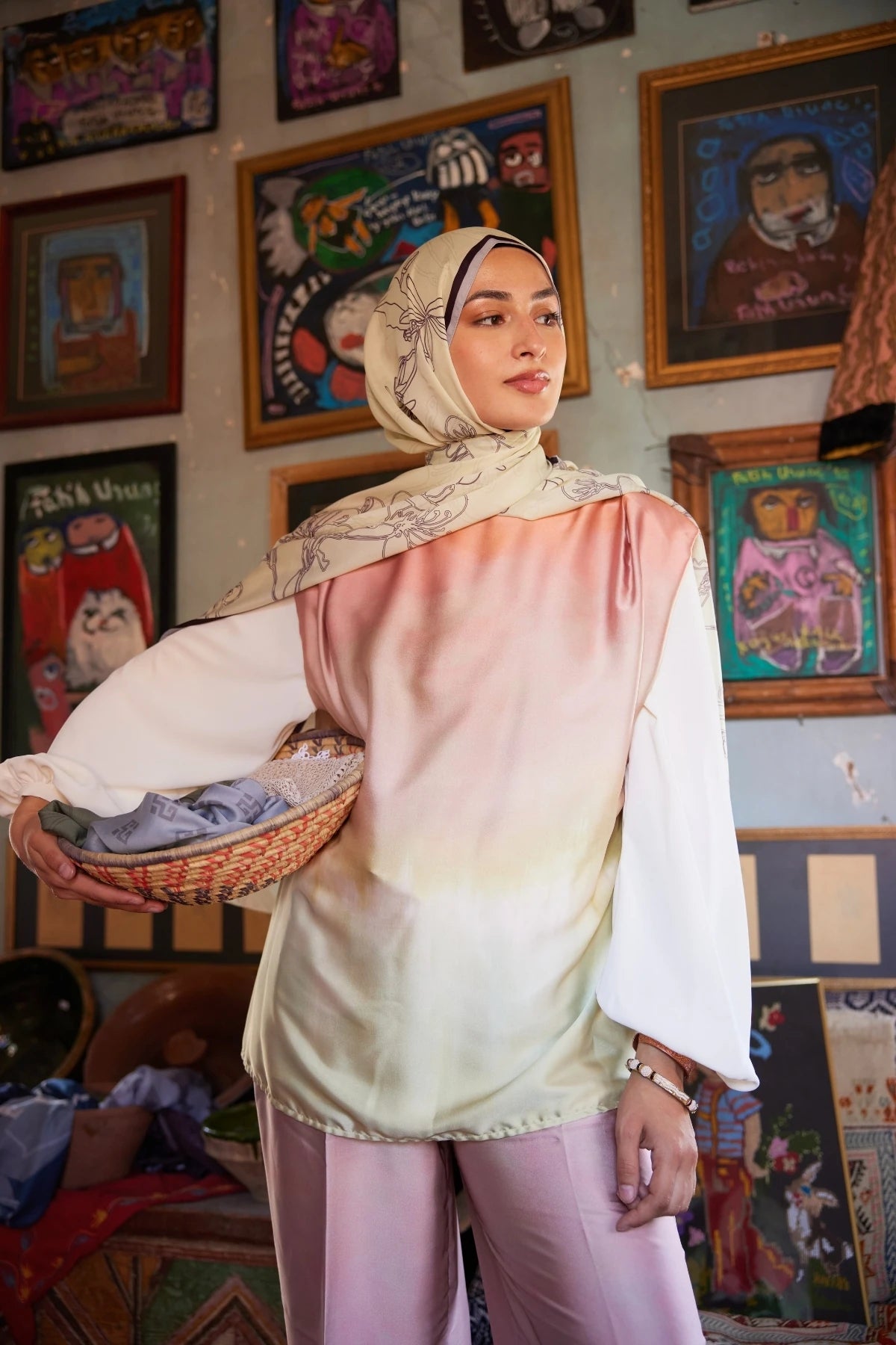 Yekta Desen Sakura İpek Şal