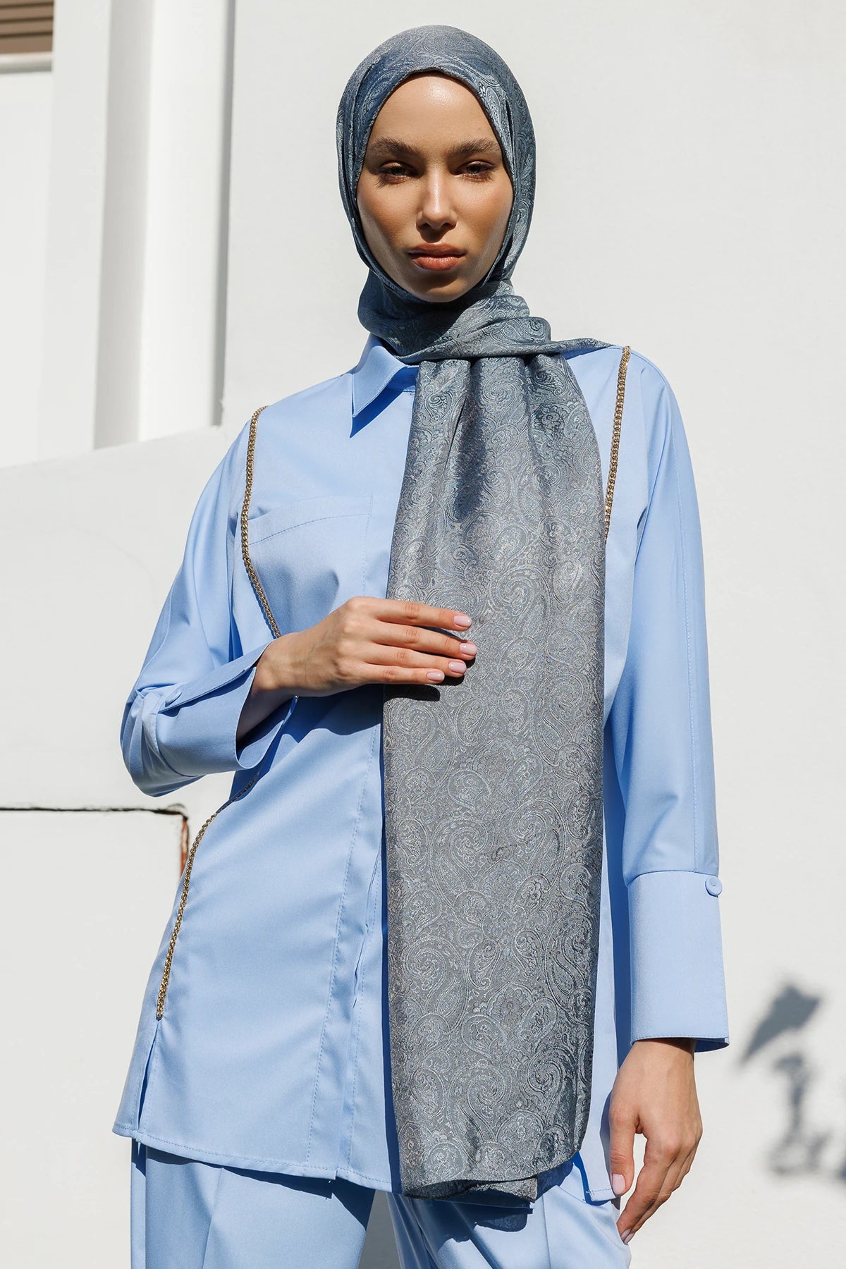 Moren Desen Shine Line Şal
