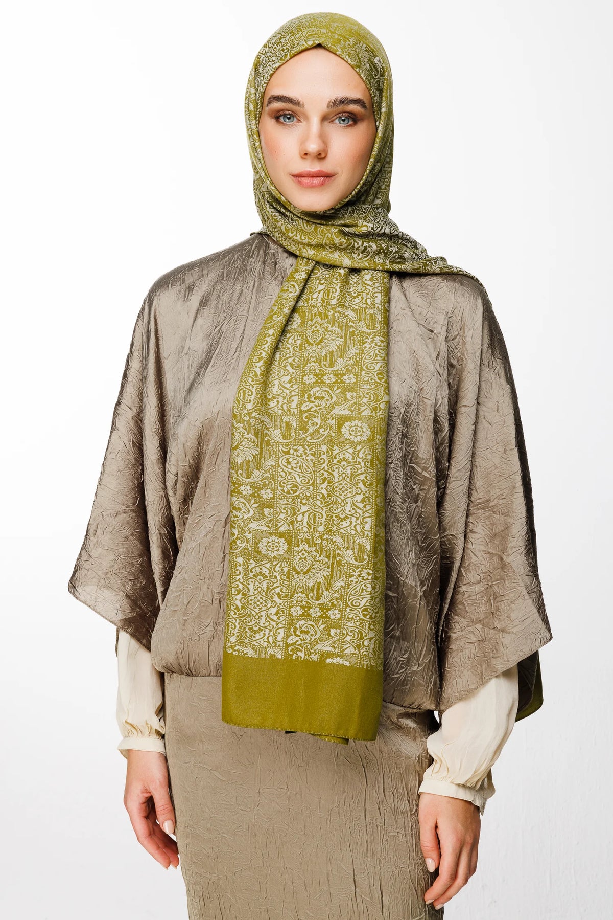Henna Desen Çift Taraflı Şal