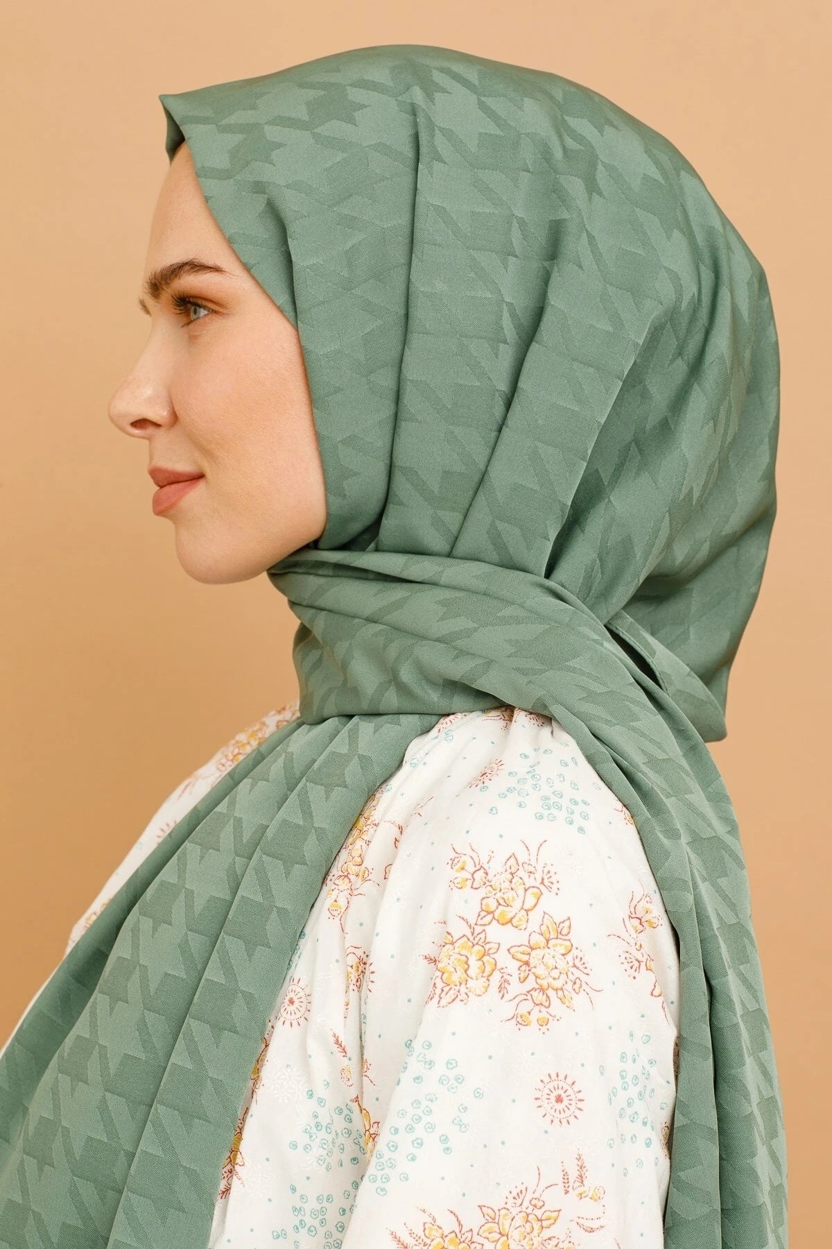 Kazayağı Desen İpeksi Jakar Şal