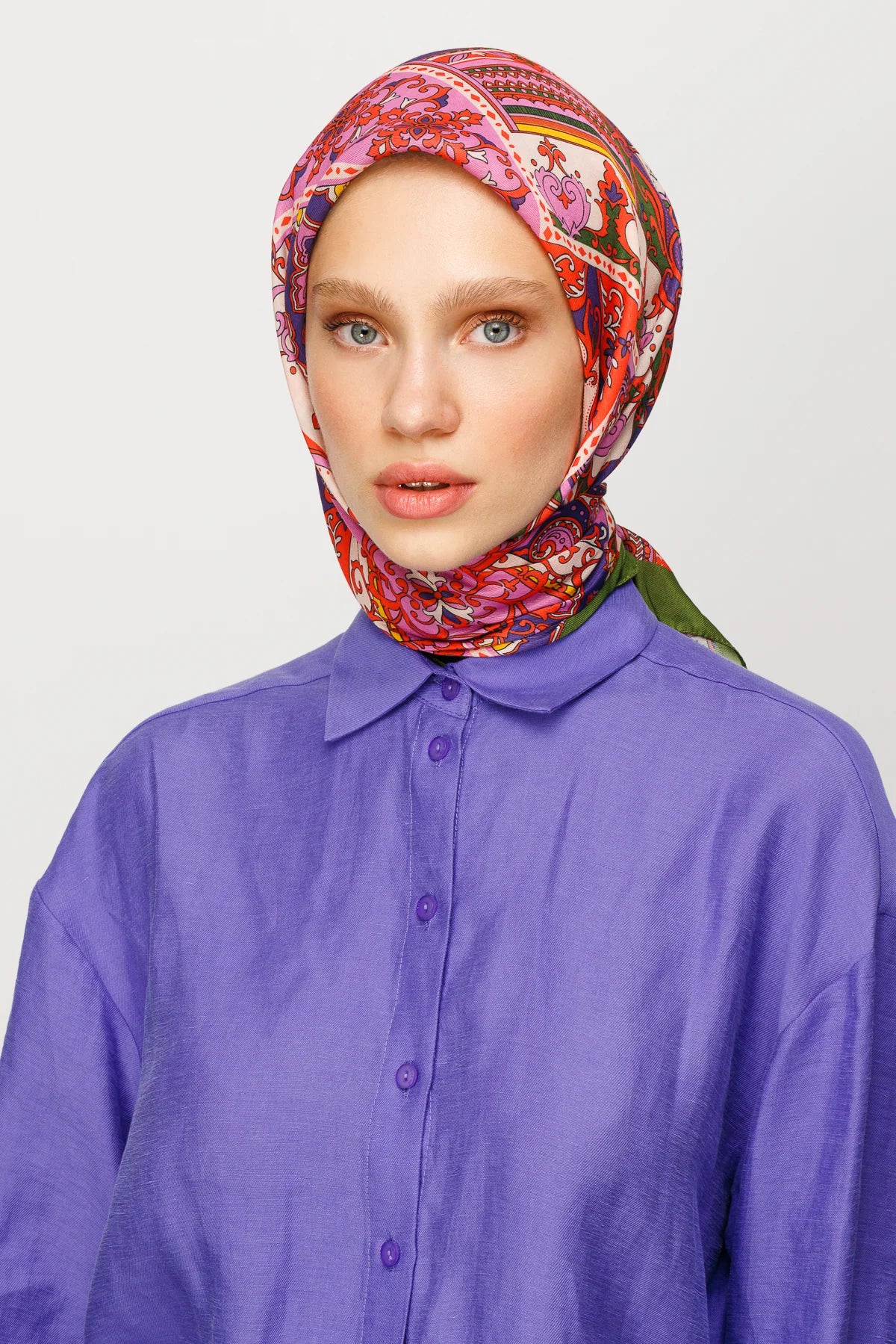 40 Yama Desen Dijital Soft Eşarp