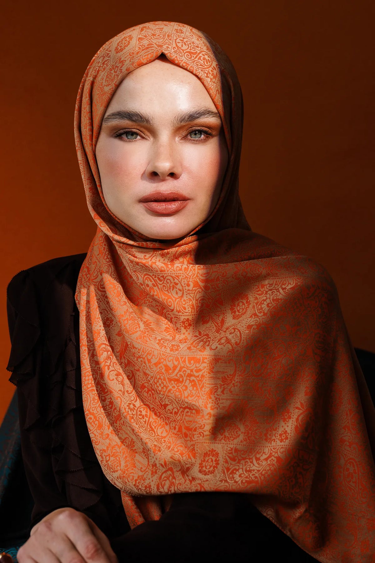 Henna Desen Çift Taraflı Şal