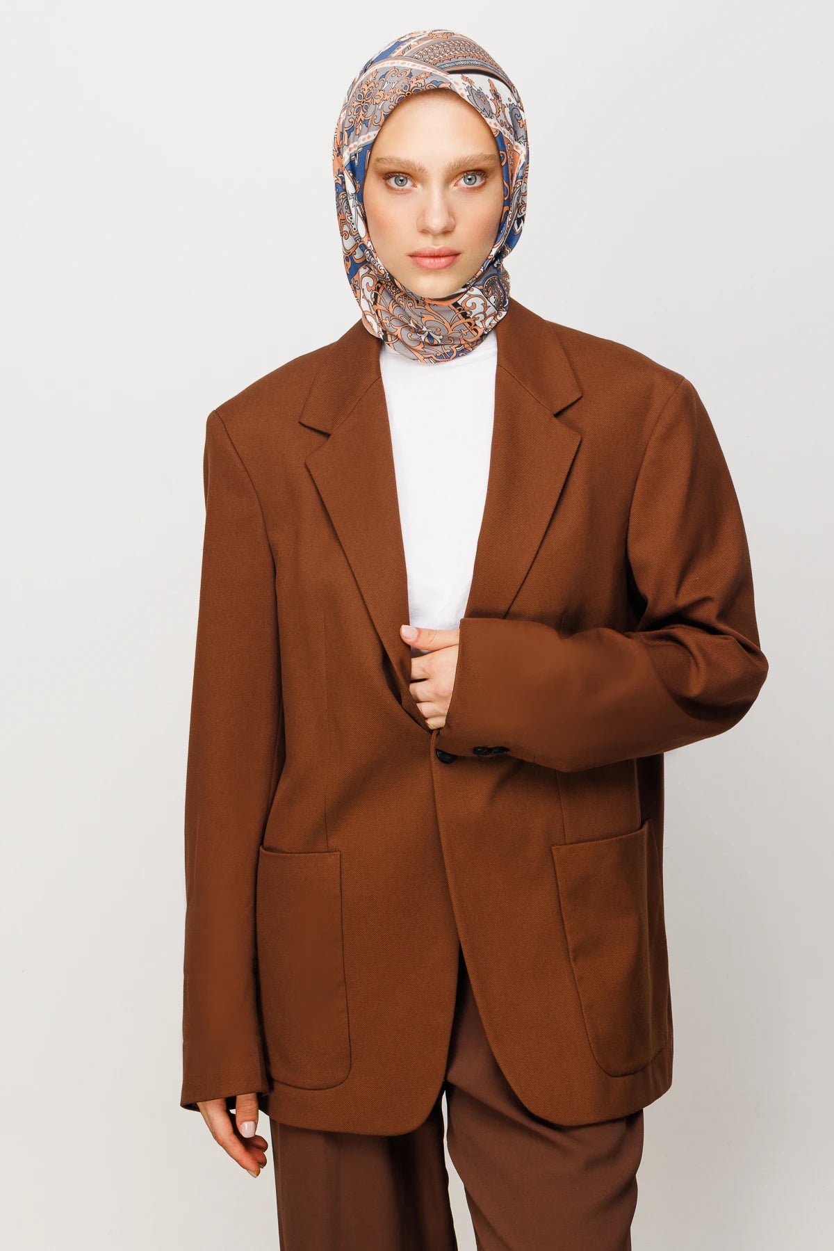 40 Yama Desen Dijital Soft Eşarp