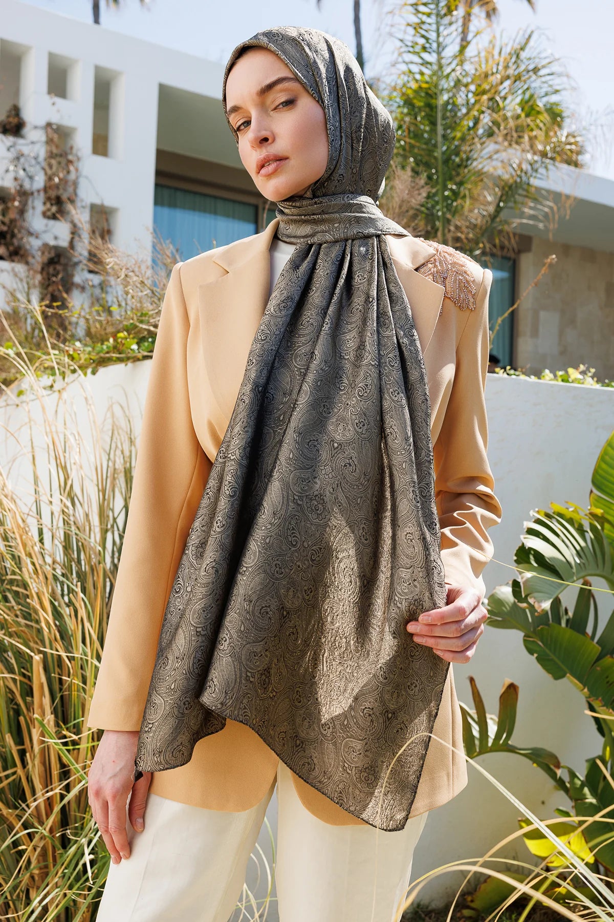 Moren Desen Shine Line Şal