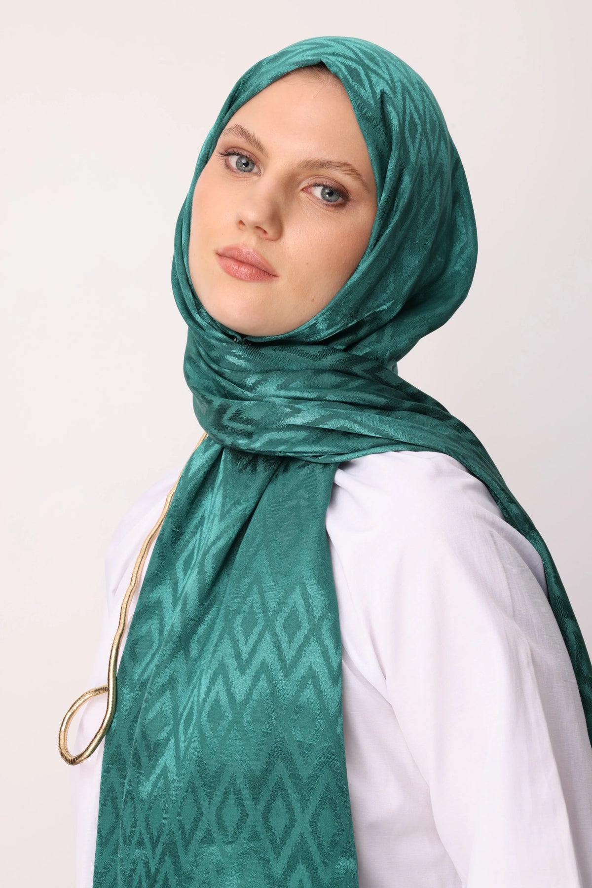 Karo Desen Parlak Jakar Şal