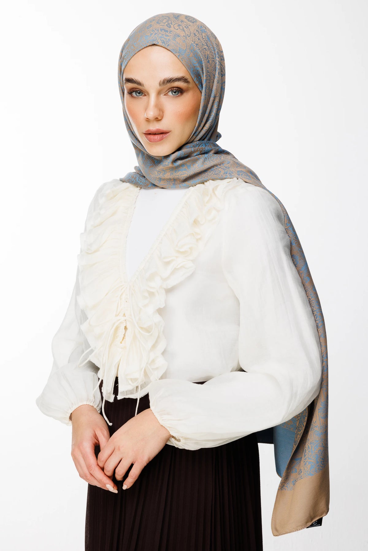 Henna Desen Çift Taraflı Şal