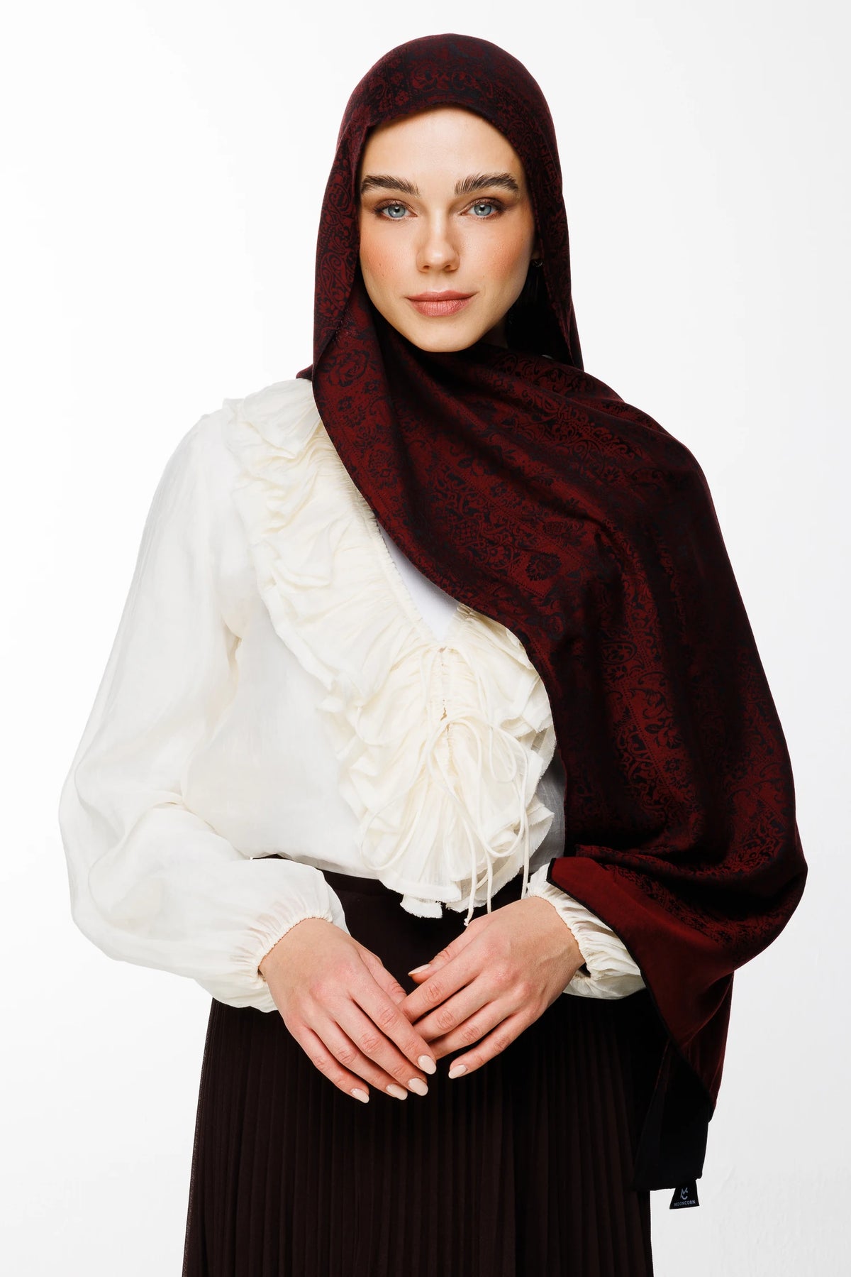 Henna Desen Çift Taraflı Şal
