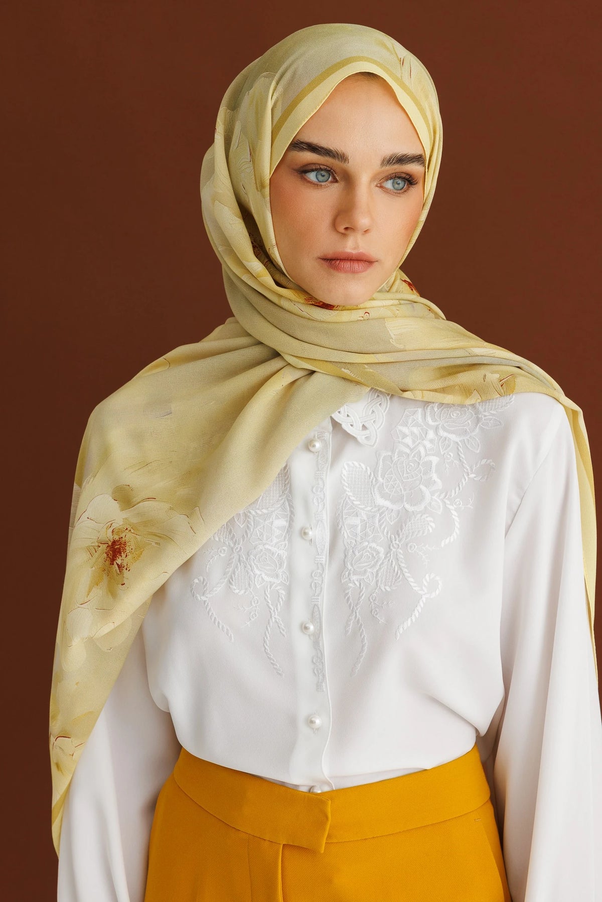 Rose Desen Hebei İpek Şal