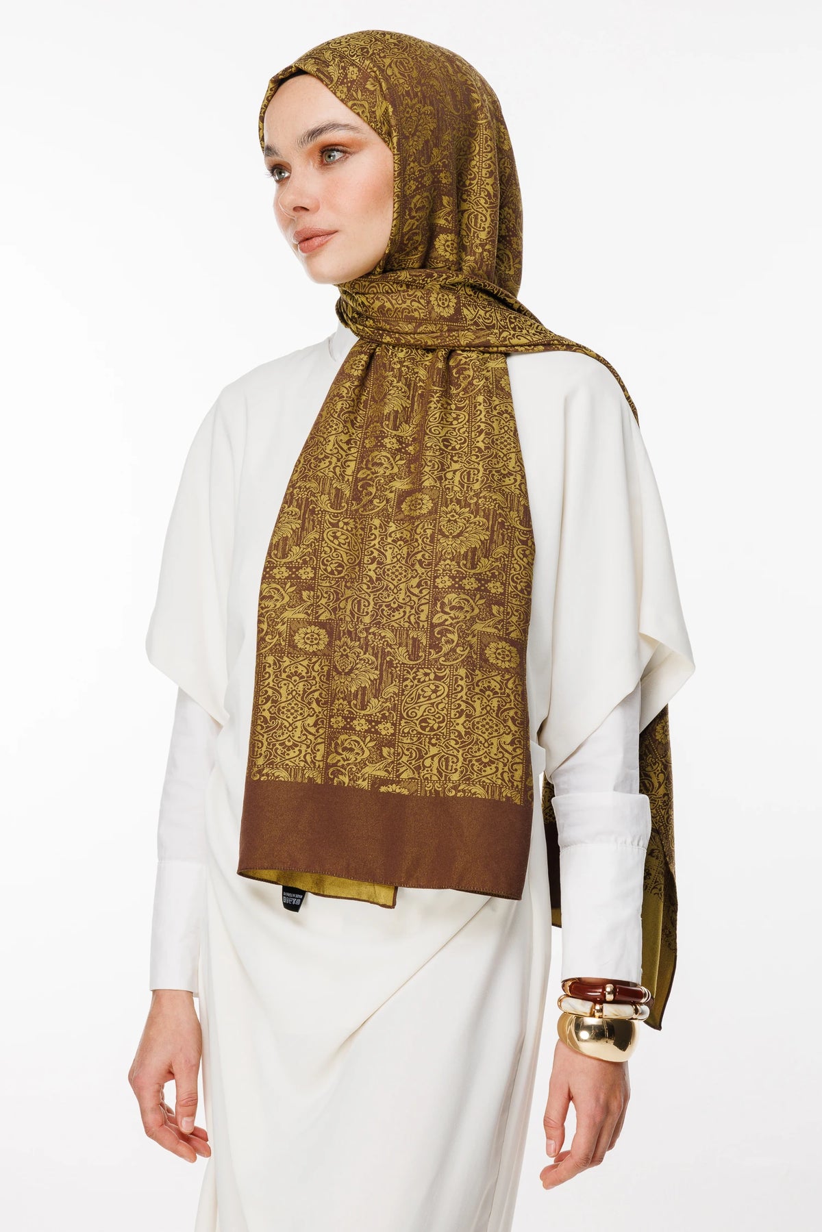 Henna Desen Çift Taraflı Şal