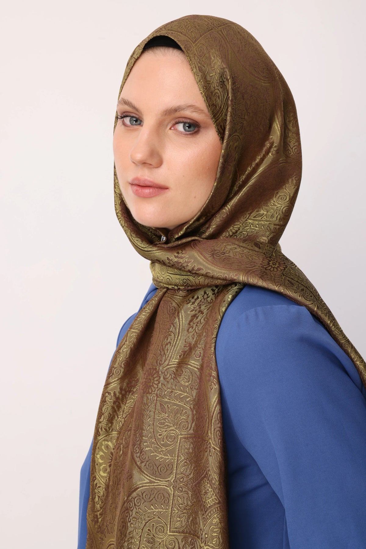 Vera Desen Shine Line Şal - Acı Kahve-Somon