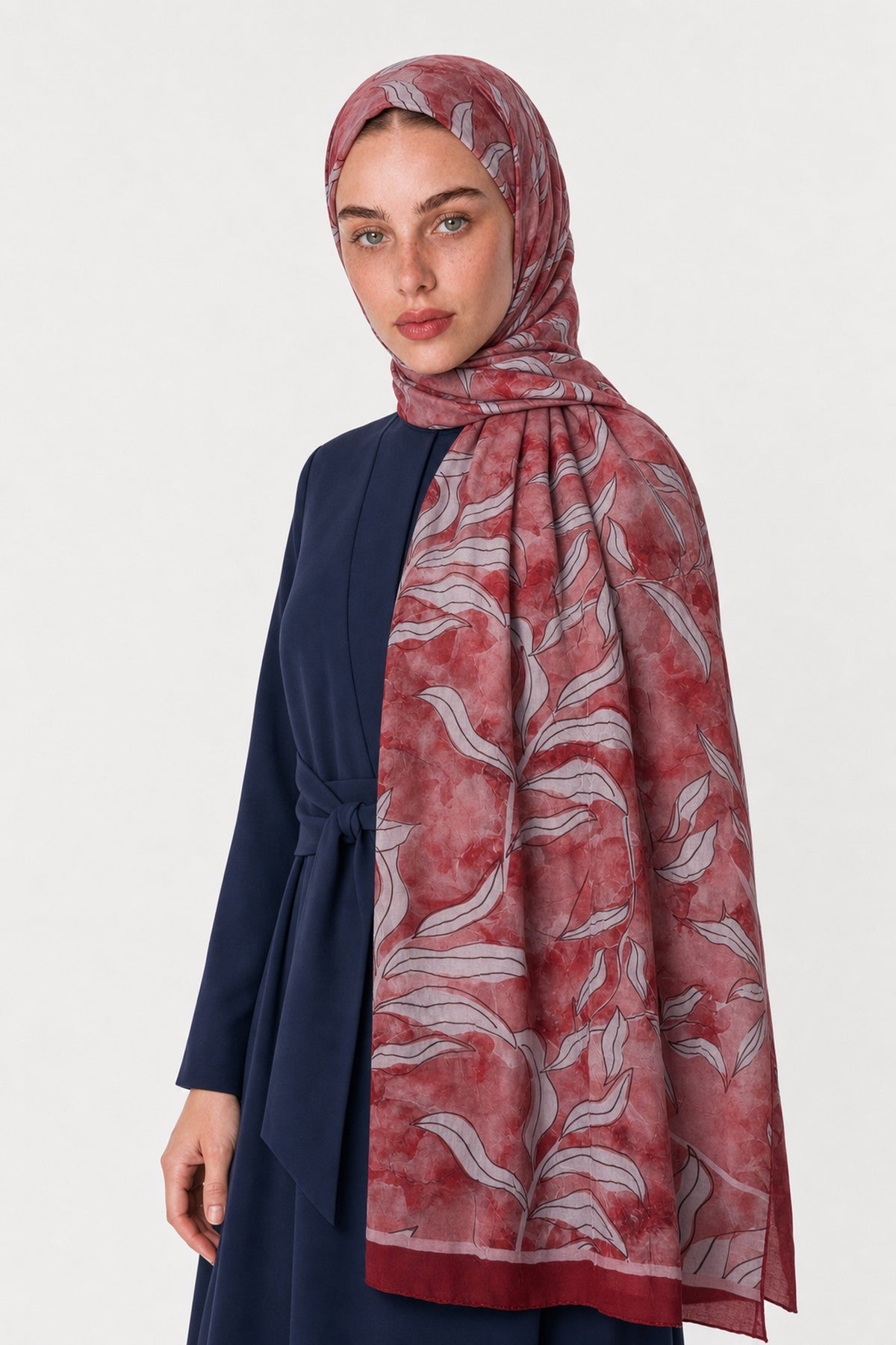 Frond Desen Neo Crash Şal - Bordo